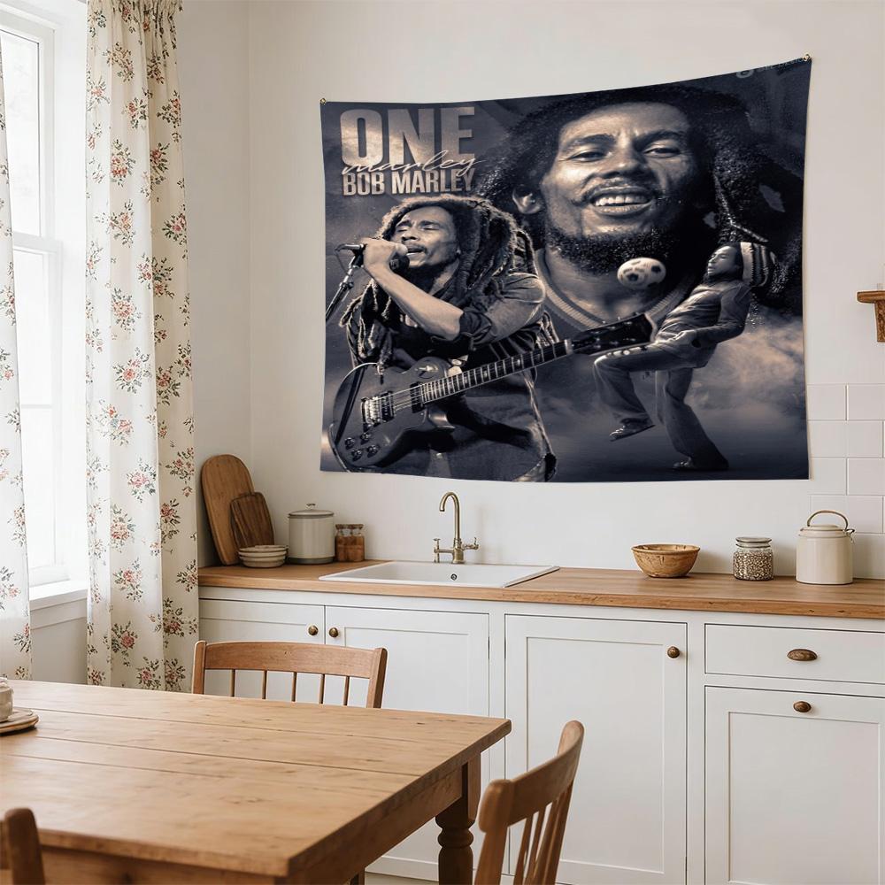 Bob Marley Reggae One Love Reggae Legend Polyester Wall Hanging Tapestry, Aesthetic Home Decor for Bedroom Dorm Photo Backdrop