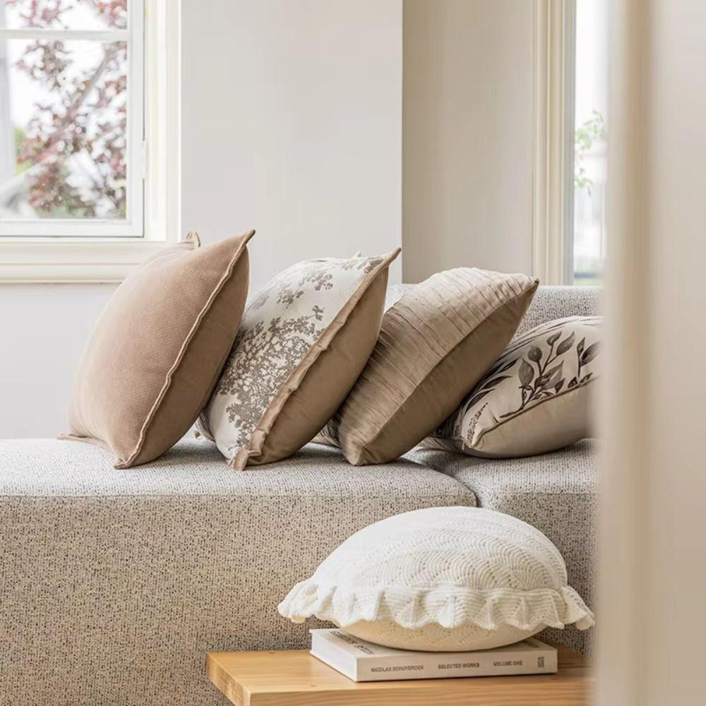 Brown Coffee Pillow Covers Nordic Style Cushion Cover High-end Sofa Pillowcase  Bedroom