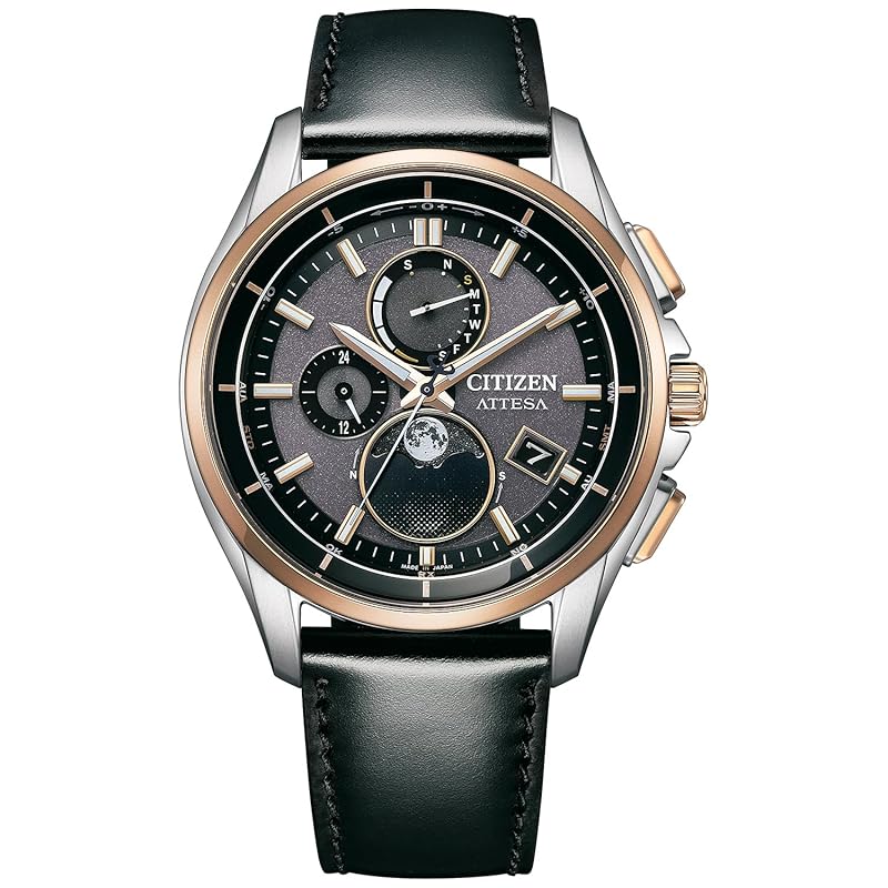 

[Citizen] watch Atessa moon phase radio solar waterproof BY1004-17X men s black