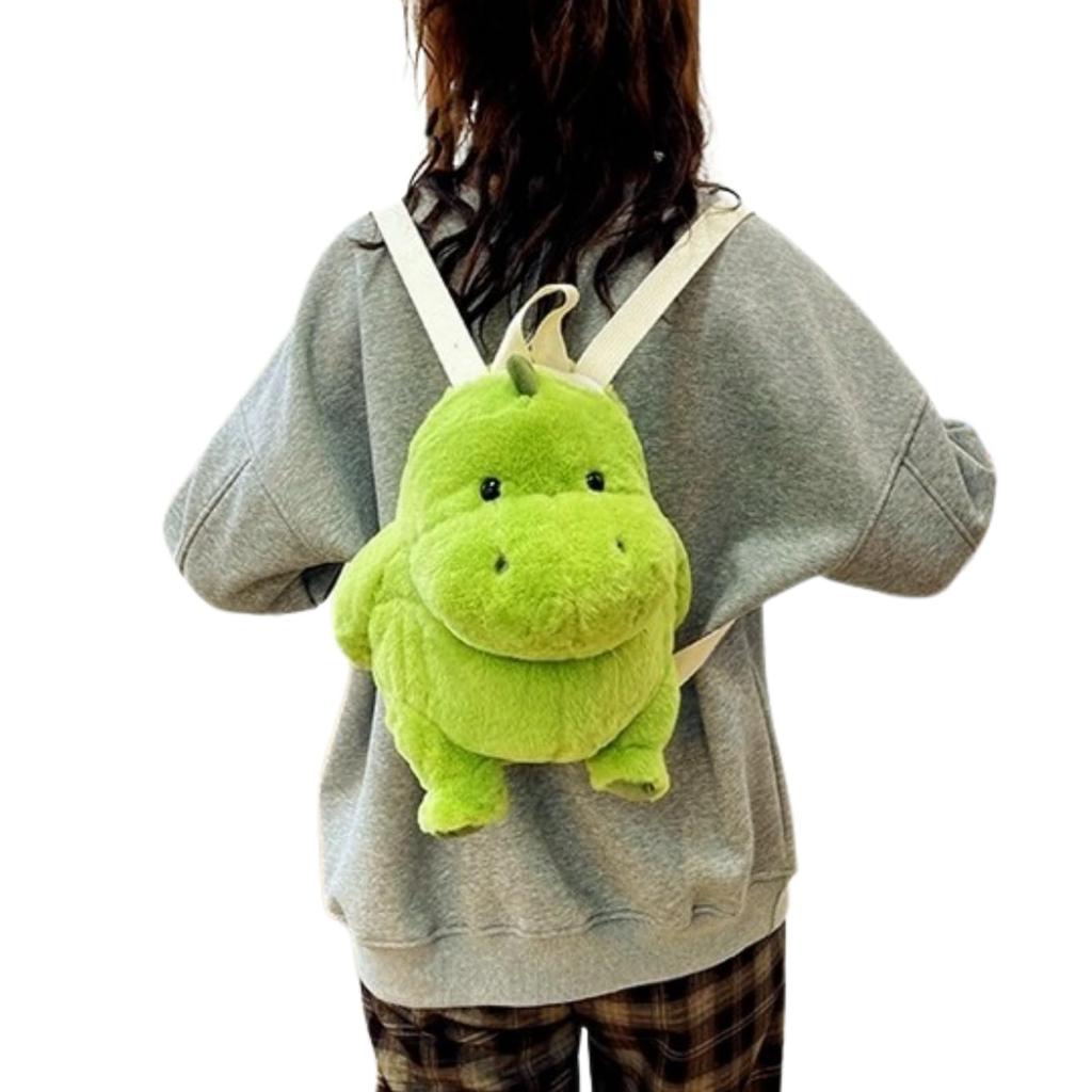 [APOSITV] Dinosaurier-Rucksack für Erwachsene, Flauschige und Weiche Plüschtasche, Plüschrucksack