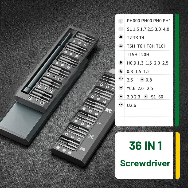 

Набор прецизионных отверток 30 36 40 44 96 в 1 Многофункциональный инструмент для ремонта Магнитные отвертки Биты для телефона Часы Ручной инструмент