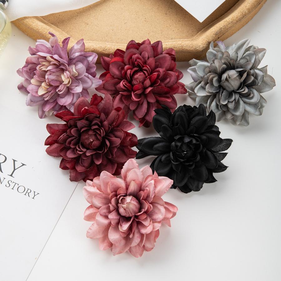 5/10Pcs Artificial Flowers Silk Chrysanthemum DIY Gifts Box Scrapbook Wedding Arch Home Garden Decor Christmas Wreaths Clearance