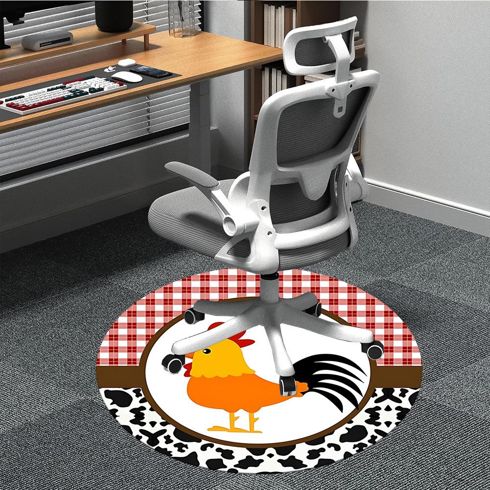 

1pc Chicken Print Chair Carpet for Office, Soft Flannel Throw Mat, Perfect for Office,Holiday Party Decoration Choice yy251113074 80cm by 80cm