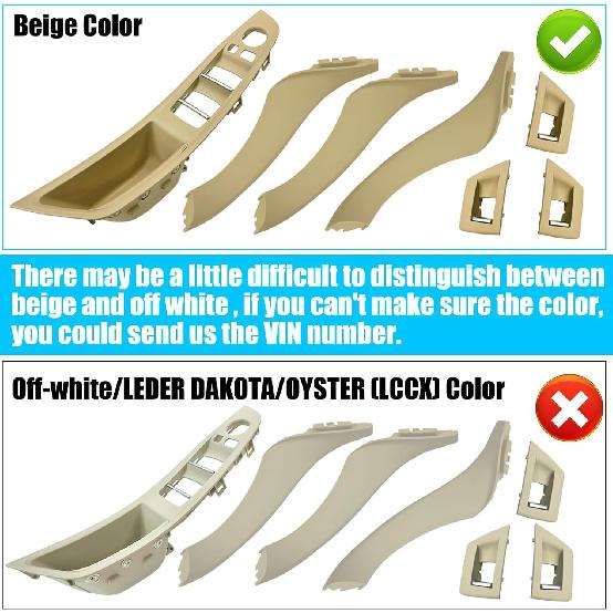 Jaronx 7PCS Door Handle Kit For BMW 5 Series F10/F11,Driver Side Window Switch Armrest+ Passenger Door Pull Handle+Window Switch Covers For BMW 520