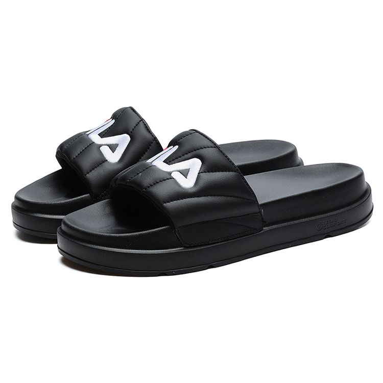 FILA Drifter Casual Sports Thick Sole Non-Slip Slide Sandals Women Footwear Black F12W226504FBK