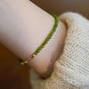 Mini Emerald Bangle with Gold-plated Fine Design, Featuring Jade Beads, Giving A Light Luxury Touch.