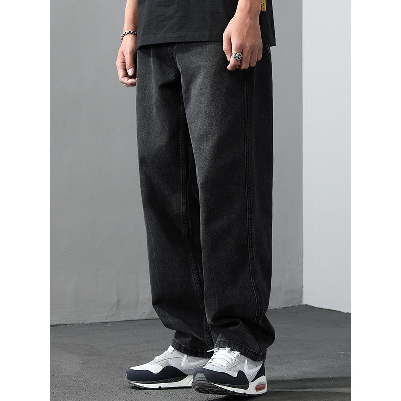 | American Retro Trendy Brand Loose Large Size Jeans Men's New Wide-leg Straight Dad Pants