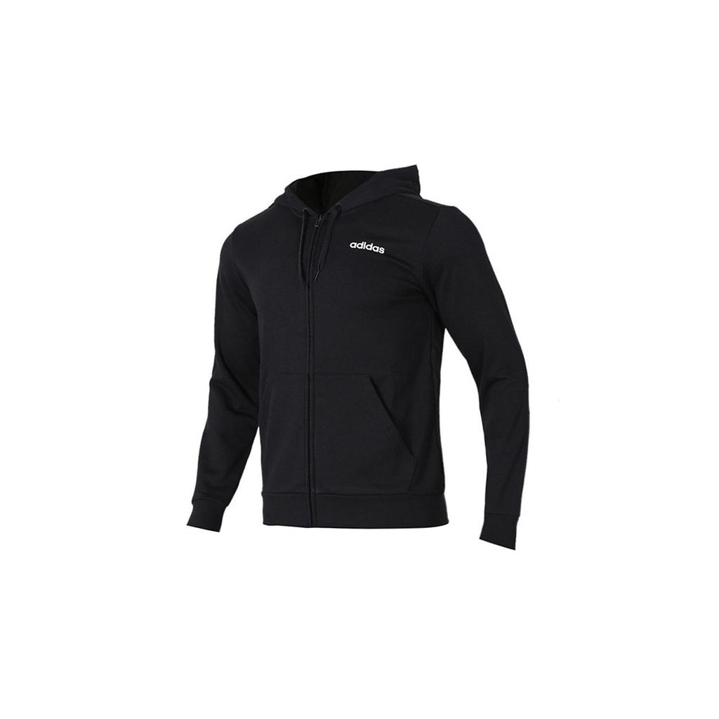 Adidas Essentials Plain Full-Zip Fleece Jacket Men Jacket Black DU0383