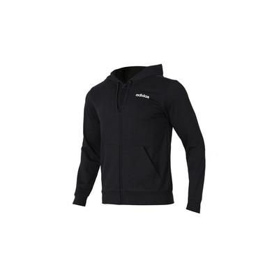 Essentials Plain Full-Zip Fleece Jacket Men Jacket Black DU0383