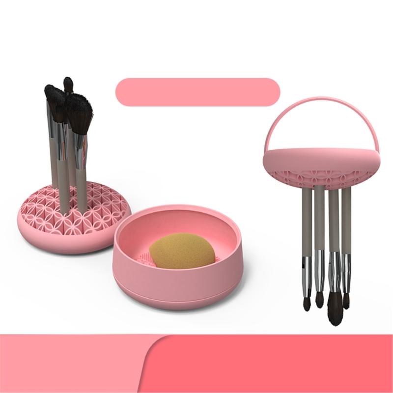 3 in 1 Silicone Makeup Brush Cleaner Convenient and Portable to Cleaning Your Brushes for Women Girls