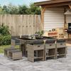 VidaXL 11pcs Garden Dining Set with Grey Cushions Poly Rattan 3277915