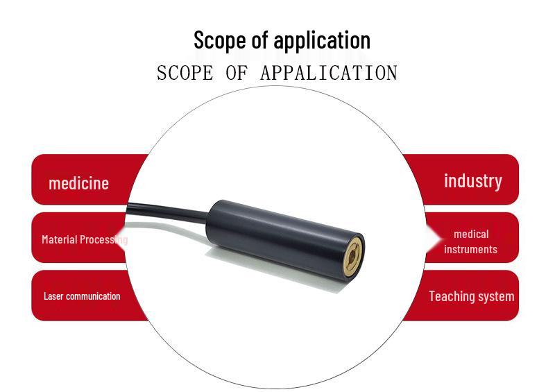 12X40mm 650nm 100mW Red Laser Module with Glass Lens - Ultra-small Spot Point, DC Interface