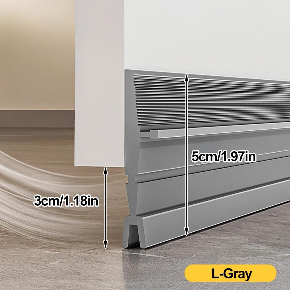 

1PC 2-Layer Thickened Door Bottom Sealing Strips Windproof Dustproof Soundproof Insulation Seal Strip for Home 1-30mm Gap 93cm сірий колір