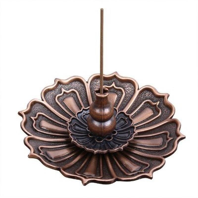 1 PC Incense Burner Lotus Shape Metal Burner Holder Incense Plate Stick Cone Incense Aromatherapy Craft