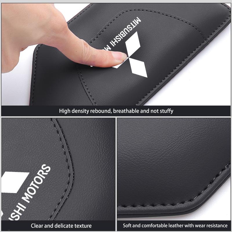 For Mitsubishi Car Leather Knee Pad Leg Pad Hand Inside Armrest Leg Pad Support Accessories Outlander Lancer L200 ASX Pajero SL8