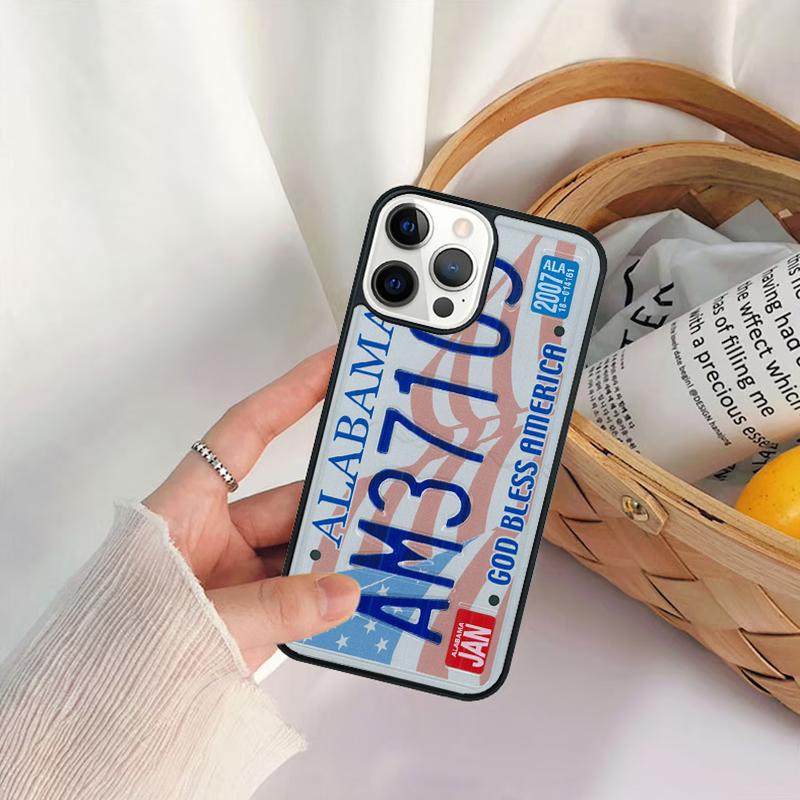 Retro Cool License Plate Number Phone Case For iPhone 17 Air 16 15 14 11 12 13 Pro MAX Plus Coque Cover Shell