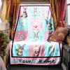 Cute Bunny Rabbit Blanket Personalized Name Soft Comfortable Stylish Blanket Car Blanket Perfect For Travel Camping Outdoor Home Suitable For All