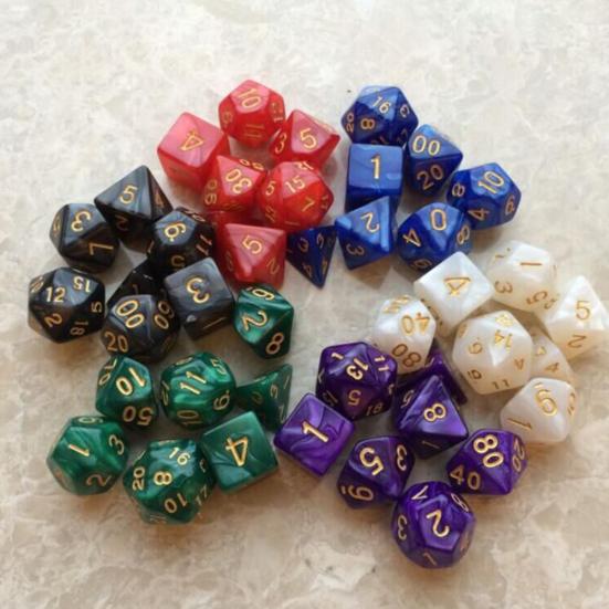 7Pcs KTV Party Multicolor Polyhedral Numbers Dice Table Board Game Supply Gift