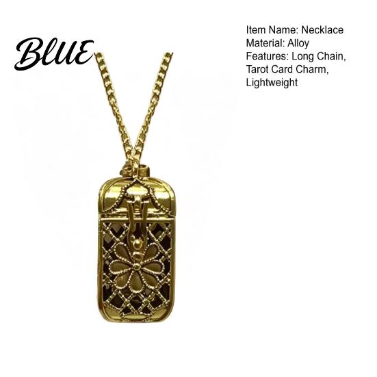 Mindfulness Gift Mini Tarot Cards Pendant Necklace Colorful Antiqued Brass