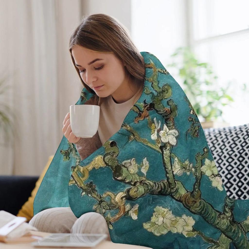 Almond Blossom Throw Blanket Lightweight Cozy Blanket for Bed Sofa