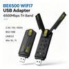 BE6500 WiFi7 USB3.0 Wireless Dongle 6500Mbps Tri Band 2.4G 5G 6GHz 802.11BE High Speed Network Adapter for Windows 10 11 Desktop Laptop PC