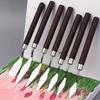 7PCS Watercolor Mixed Art Oil Painting Scraper Set Wood Stainless Steel Gouache Paint Pigment Mixing Knife Hand Tool