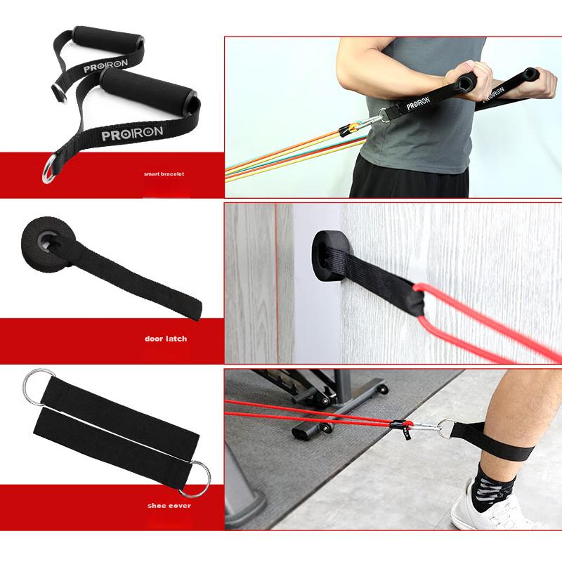 PROIRON Pull-Aid Elastic Rope, Resistance Band Set for Full-Body Training, 11-Piece Kit, 45 Lbs