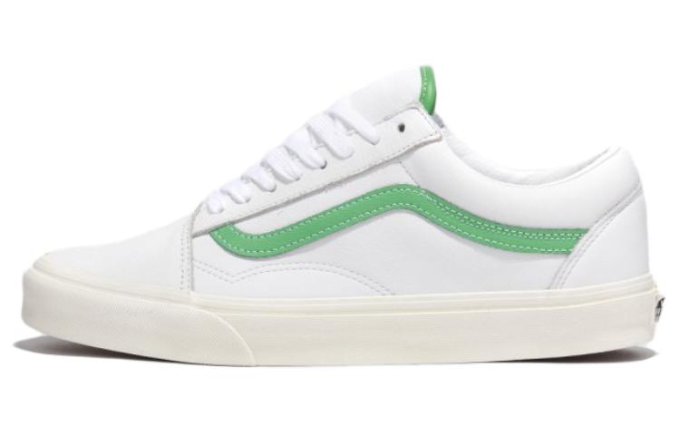 Vans Old Skool Белый Зеленый Кожаный VN000CR5WGR1 45