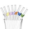 8Pcs Glass Smoothie Straw, Reusable Clear Drinking Straws for Smoothie Milkshakes Environmentally Friendly Drinkware Straw
