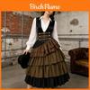 Vintage Steampunk Mode Rock mit Rüschenschichten für Bühnenauftritte und Cosplay
