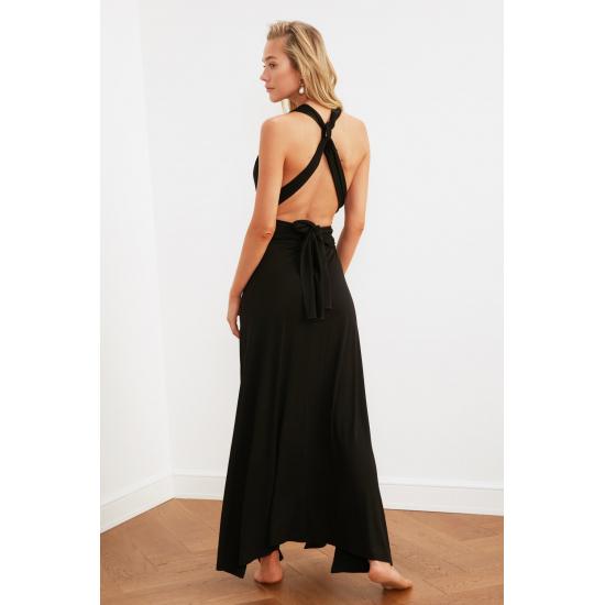 

Сарафаны Пляжное макси-платье с разрезом и разрезом на спине с перекрестной завязкой