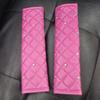 2pcs Soft Leather Universal Car Safety Seat Belt Cover Diamond Crystal Auto Shoulder Pad Styling Car Interior Accessories