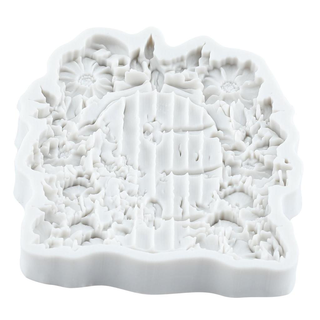 Fairy Garden House Silicone Molds Wooden Door Fondant Mold Cake Decorating Tools Cupcake Topper Candy Chocolate Gumpaste Mold