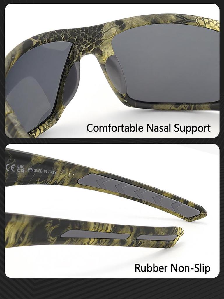 Camouflage Polarized Tactical Sunglasses: Ideal for Outdoor Sports, Hunting, and Fishing - Unisex Style for European and American Use