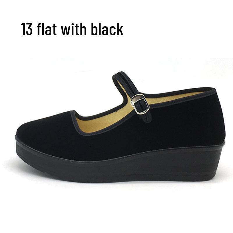 Пекинские женские туфли для танцев на плоском каблуке с мягкой подошвой Size 37