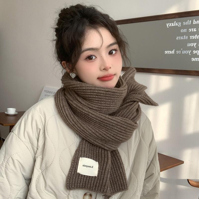 New red retro plaid Christmas scarf women's winter atmosphere green thickened warm couple scarf