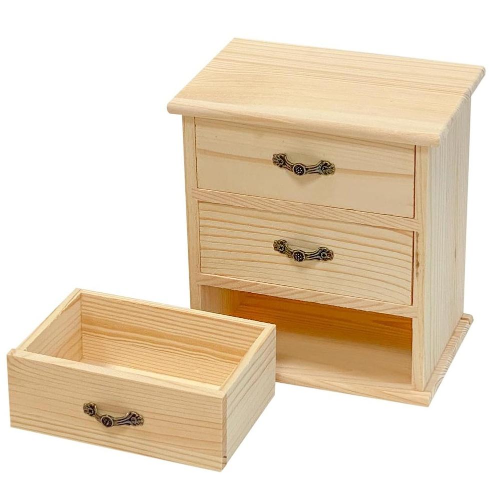 Compact Design Pine Jewelry Box Wooden Jewelry Box DIY Assembly