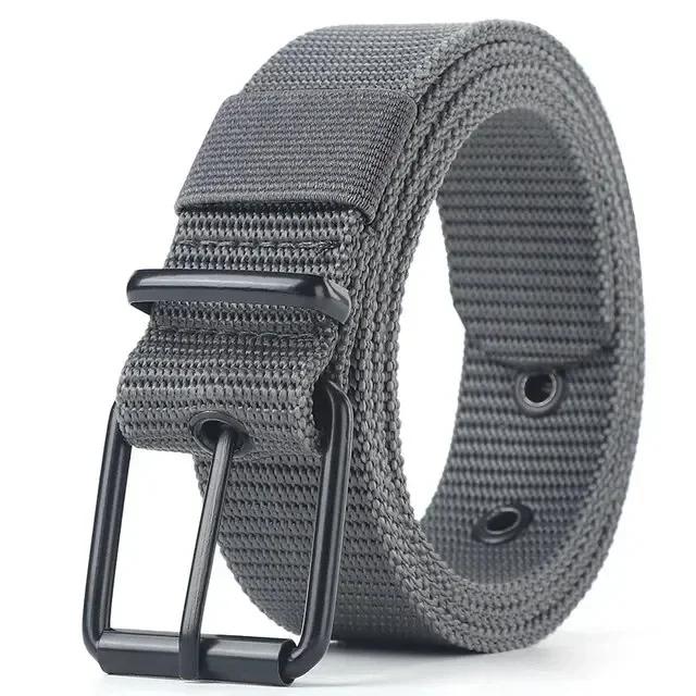 Ceinture en Tissu Nylon Respirant Ceinture Jeune Boucle à Ardillon Ceinture Pantalon Jean 120cm black