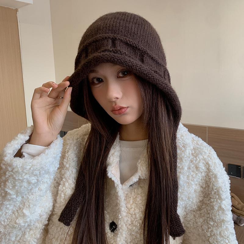 Vintage Fair Island Hat Women'S Windproof And Cold-Proof Wool Hat Warm Ear Protector Lei Feng Hat Show Face Small Knitted Hat