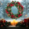 Christmas Wreath Window Stickers Electrostatic Window Decals Wreath Pattern Glass Sticker for Home Shop