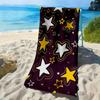 Retro Pink Green Star Print Beach Towel Y2K Aesthetic Geometric Towel Soft Absorbent Quick Dry Beach Blanket