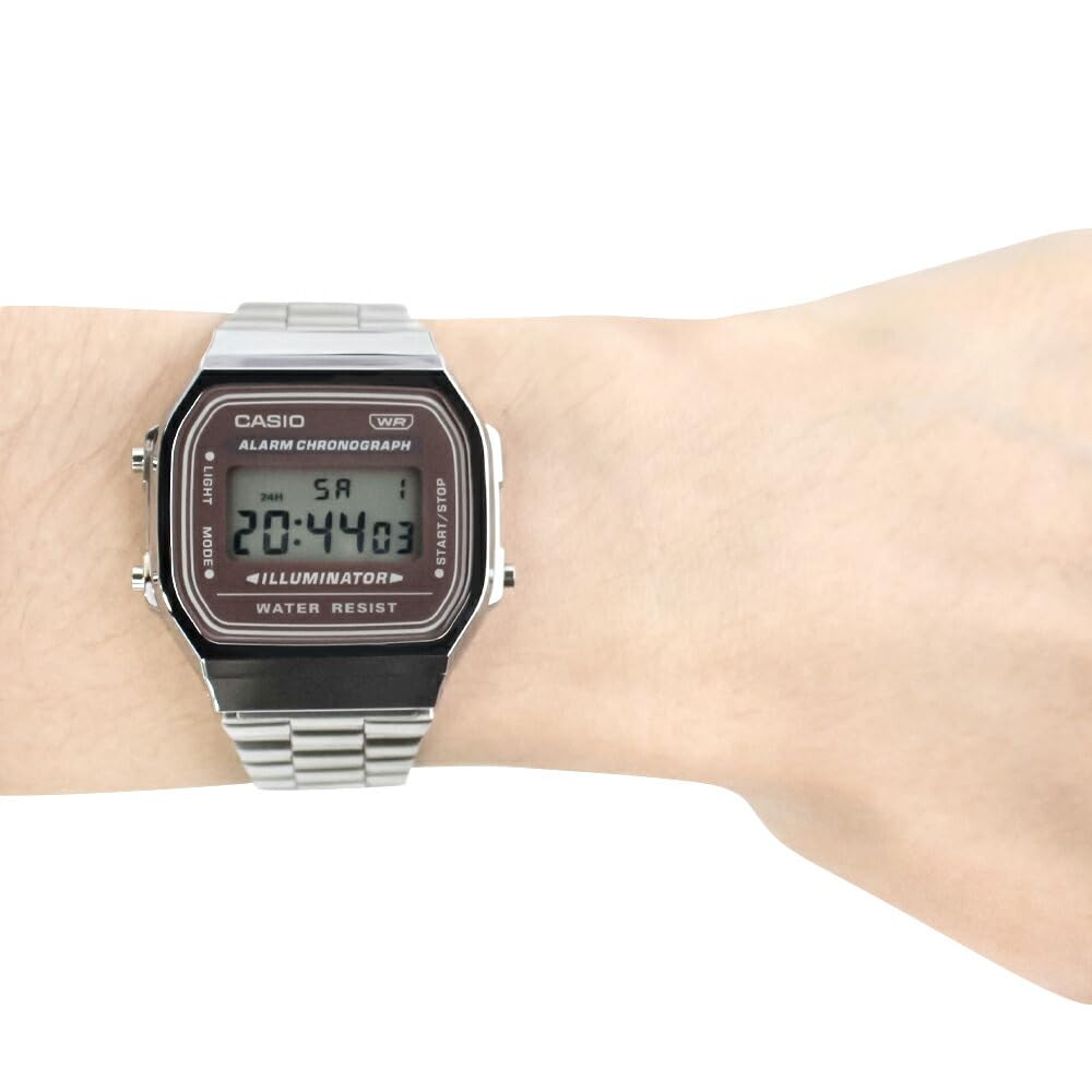 CASIO Vintage A168WA-5A unisex digital watch silver brown