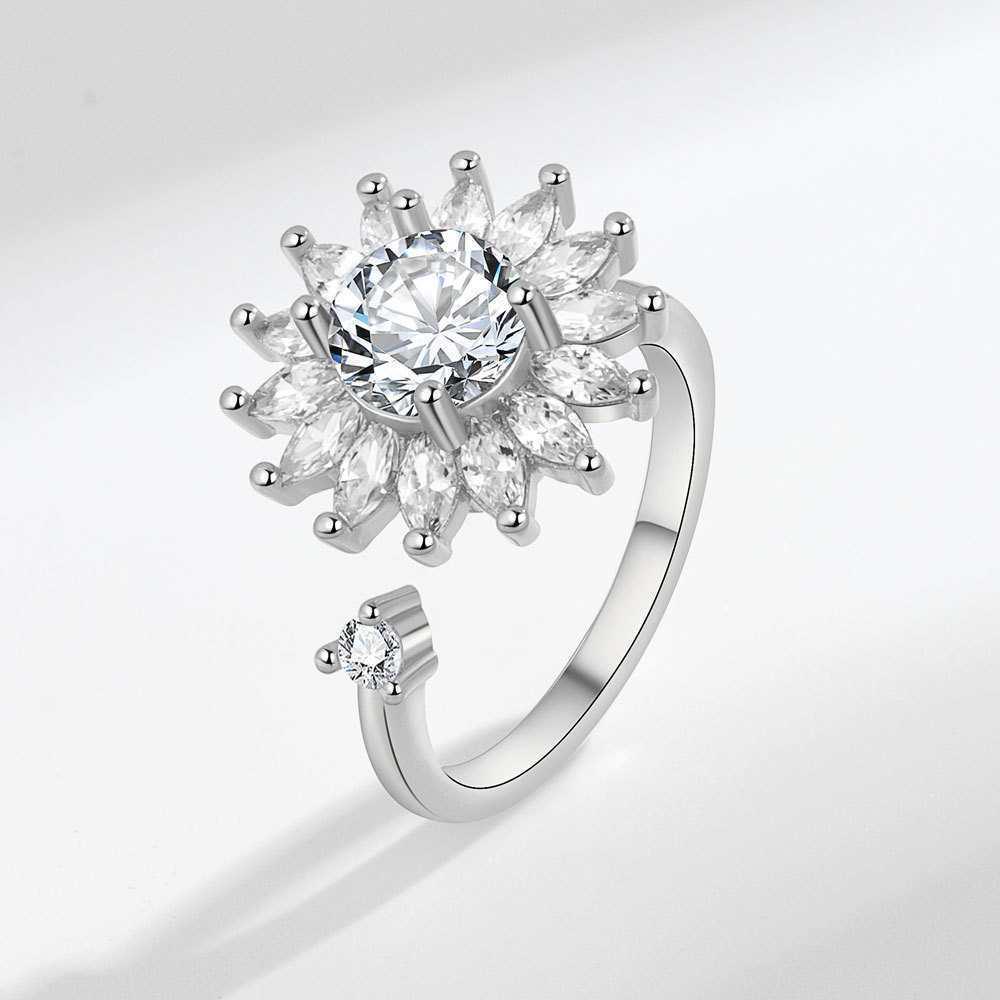 8-Piece Unisex Rotating Anxiety Ring Set - Stress-Relief Jewelry