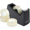 Adhesive Tape Dispenser + 4 Rolls Rapesco Color Black