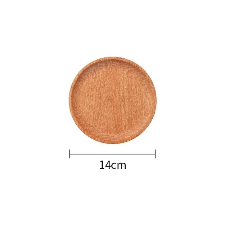 Japanese Wooden Tray Tableware Dessert Tray Breakfast Bread Dried Fruit Plate Tea Cup Coffee Coasters Household Storage Plates