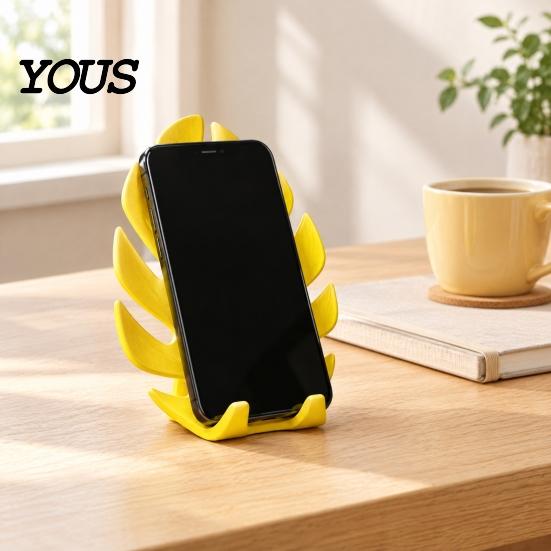 Creative Desktop Organizer for Smartphone 3D Printed Monstera Leaf Phone Holder, Cute Cell Stand, Decorative Tropical Unique Decor Home Mount