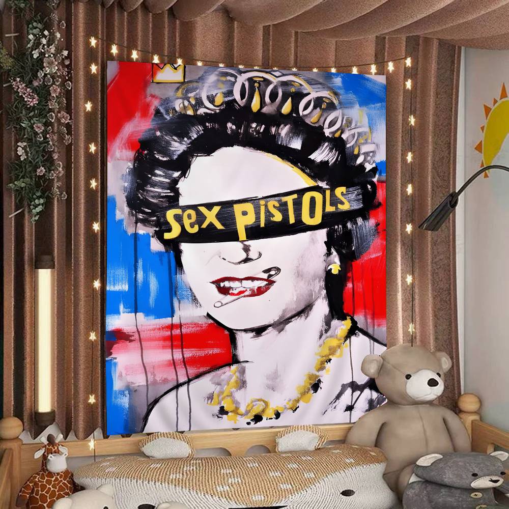 SSex PPistols Rock Band Printed Large Wall Tapestry Art Science Fiction Room Home Decor Decor Blanket