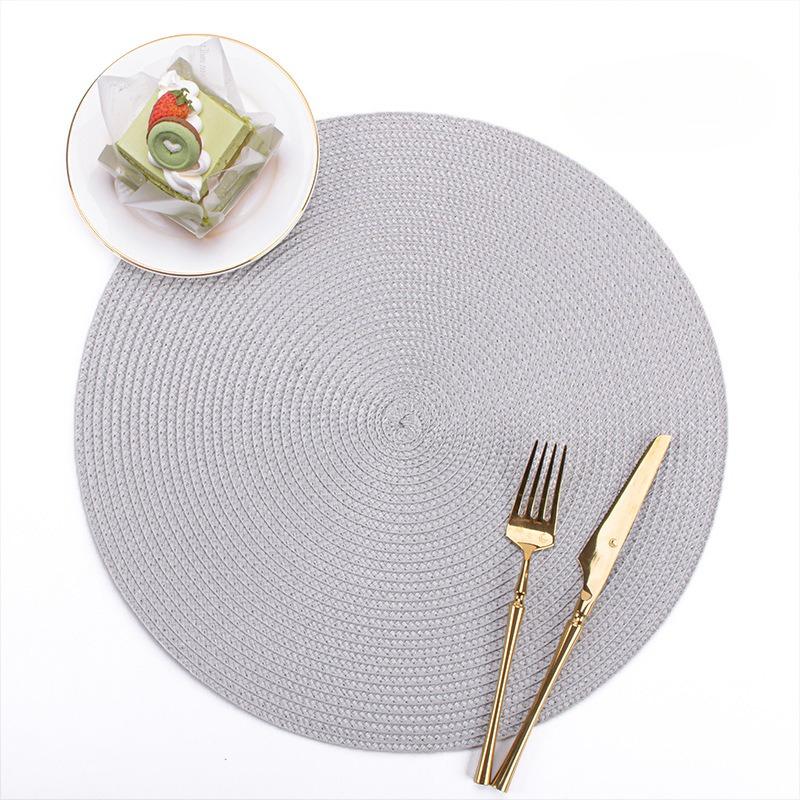 PP Round Hand-woven Placemats  Heat Insulation Mats  Table Mats  Hotel Western Food Mats  Non-slip Mats  Home Decoration
