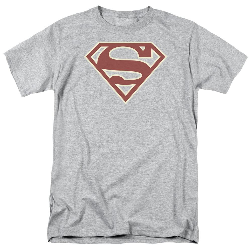 26 Superman Crimson & Cream Shield T Shirt Mens Licensed DC Comic Tee Sport Gray Unisex T-Shirt XXL