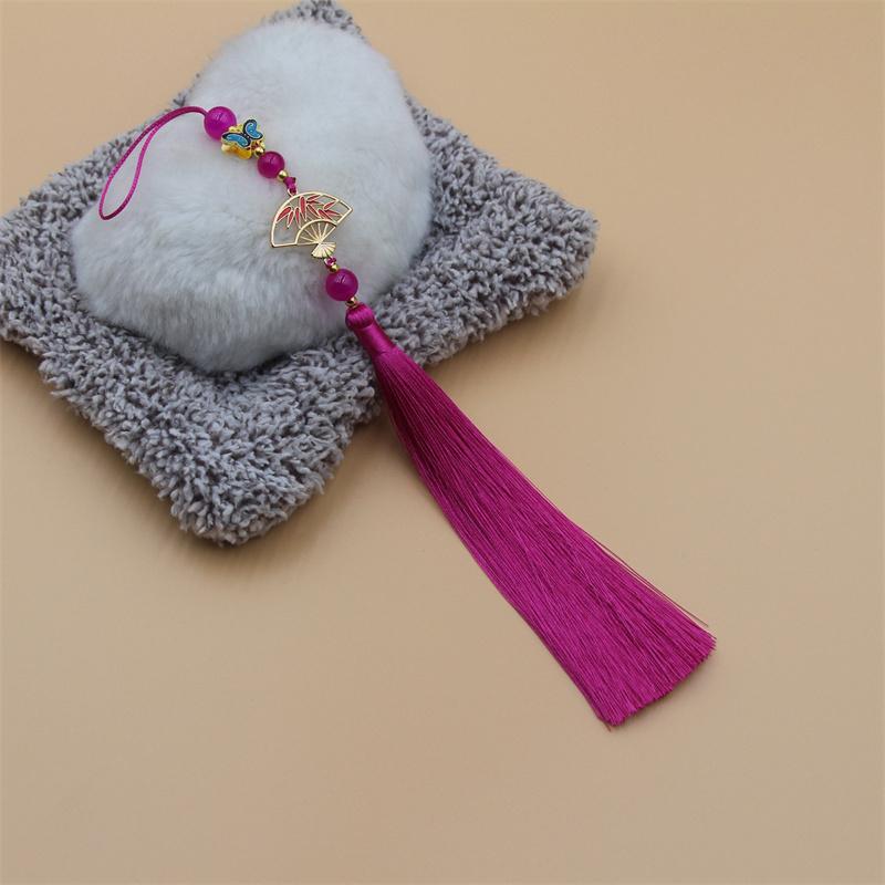Ice Floss Fan Hanging Tassel Antique Hanfu Decoration Tassel Cheongsam Pressed Placket Ethnic Style Home Decoration